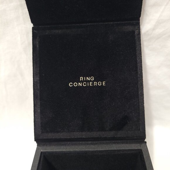 Ring Concierge Bracelet Box Black Empty Magnetic Attached Ribbon Pillow Logo - Picture 8 of 14